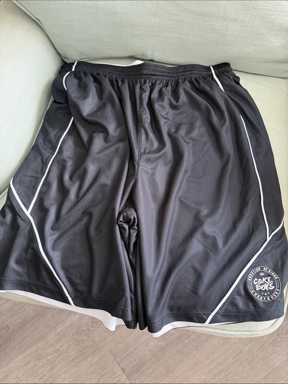 C.O.K.E. Boys Sport-Tek Black Athletic Shorts with White Piping